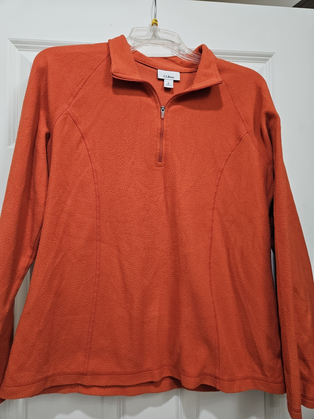 L.L. Bean Women's Orange Half-Zip Fleece Pullover Red